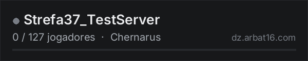 Strefa37_TestServer na lista de servidores de DayZ da AR16