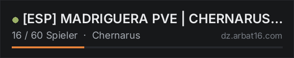 ESP MADRIGUERA PVE | CHERNARUS WINTER | SUPERVIVENCIA in der DayZ-Serverliste von AR16