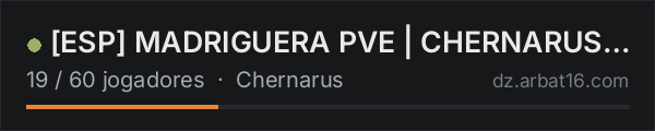 ESP MADRIGUERA PVE | CHERNARUS WINTER | SUPERVIVENCIA na lista de servidores de DayZ da AR16