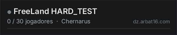 FreeLand HARD_TEST na lista de servidores de DayZ da AR16