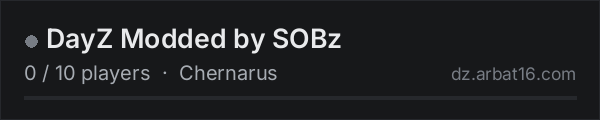 DayZ Modded by SOBz on the AR16 DayZ server list