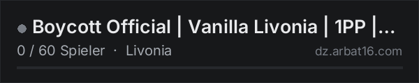 Boycott Official | Vanilla Livonia | 1PP | No Mods in der DayZ-Serverliste von AR16