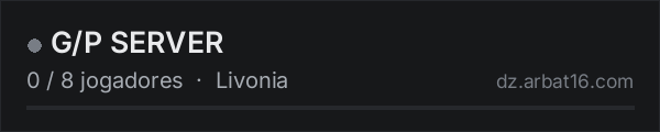 G/P SERVER na lista de servidores de DayZ da AR16