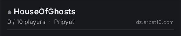 HouseOfGhosts on the AR16 DayZ server list