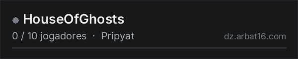 HouseOfGhosts na lista de servidores de DayZ da AR16