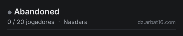 Abandoned na lista de servidores de DayZ da AR16
