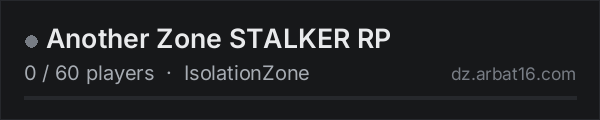 Another Zone STALKER RP on the AR16 DayZ server list