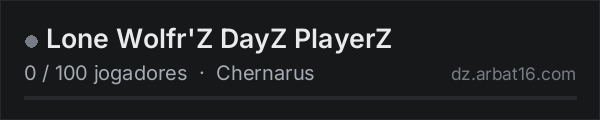 Lone Wolfr'Z DayZ PlayerZ na lista de servidores de DayZ da AR16