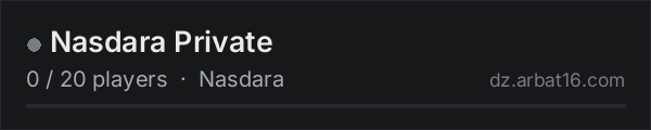 Nasdara Private on the AR16 DayZ server list