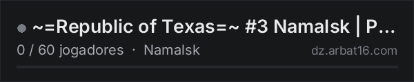 ~=Republic of Texas=~ #3 Namalsk | PvP/AI  | 1PP | Traders | He na lista de servidores de DayZ da AR16
