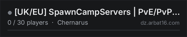 [UK/EU] SpawnCampServers | PvE/PvP | Missions & Events on the AR16 DayZ server list