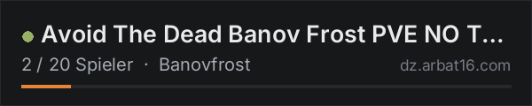 Avoid The Dead Banov Frost PVE NO TRADERS in der DayZ-Serverliste von AR16