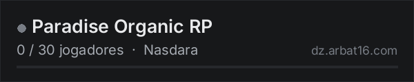Paradise Organic RP na lista de servidores de DayZ da AR16