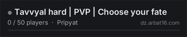 Tavvyal hard | PVP | Choose your fate on the AR16 DayZ server list
