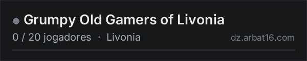 Grumpy Old Gamers of Livonia na lista de servidores de DayZ da AR16