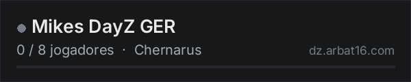 Mikes DayZ GER na lista de servidores de DayZ da AR16