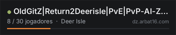 OldGitZ|Return2Deerisle|PvE|PvP-AI-Zones|Quests|Admins|Discord na lista de servidores de DayZ da AR16
