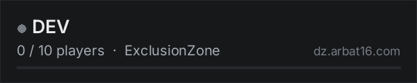 DEV on the AR16 DayZ server list