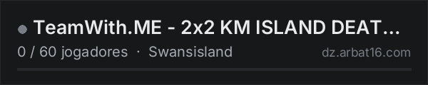 TeamWith.ME - 2x2 KM ISLAND DEATHMATCH - SpawnGear - na lista de servidores de DayZ da AR16