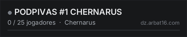 PODPIVAS #1 CHERNARUS na lista de servidores de DayZ da AR16