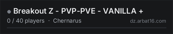 Breakout Z - PVP-PVE - VANILLA + on the AR16 DayZ server list