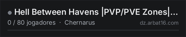 Hell Between Havens |PVP/PVE Zones|Wiped 10/16|Custom Events| na lista de servidores de DayZ da AR16