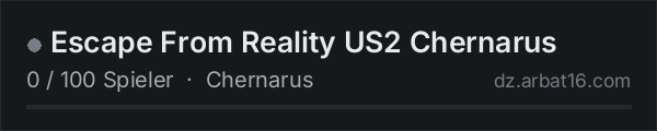 Escape From Reality US2 Chernarus in der DayZ-Serverliste von AR16