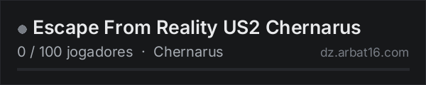 Escape From Reality US2 Chernarus na lista de servidores de DayZ da AR16