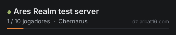 Ares Realm test server na lista de servidores de DayZ da AR16