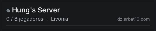 Hung's Server na lista de servidores de DayZ da AR16