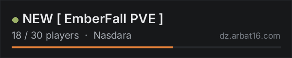 NEW [ EmberFall PVE ] on the AR16 DayZ server list