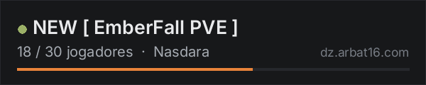 NEW [ EmberFall PVE ] na lista de servidores de DayZ da AR16
