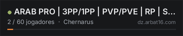 ARAB PRO | 3PP/1PP | PVP/PVE | RP | Safe Zone | discord.gg/AR0 na lista de servidores de DayZ da AR16