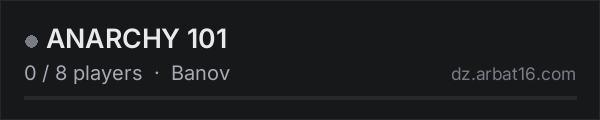 ANARCHY 101 on the AR16 DayZ server list