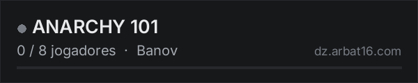 ANARCHY 101 na lista de servidores de DayZ da AR16