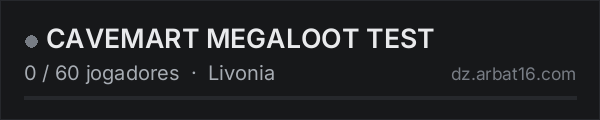 CAVEMART MEGALOOT TEST na lista de servidores de DayZ da AR16