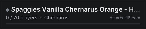 Spaggies Vanilla Chernarus Orange - Hosted by Jack on the AR16 DayZ server list