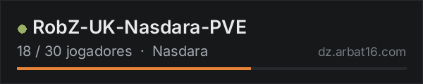 RobZ-UK-Nasdara-PVE na lista de servidores de DayZ da AR16