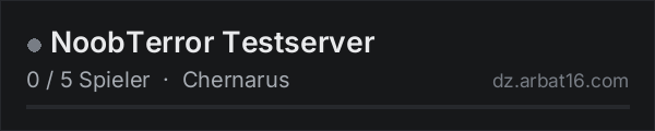 NoobTerror Testserver in der DayZ-Serverliste von AR16
