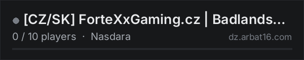 [CZ/SK] ForteXxGaming.cz | Badlands | Loot+++ | Ai | on the AR16 DayZ server list