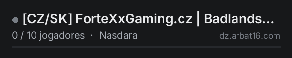 [CZ/SK] ForteXxGaming.cz | Badlands | Loot+++ | Ai | na lista de servidores de DayZ da AR16