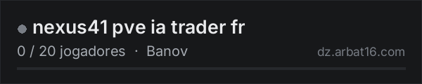 nexus41 pve ia trader fr na lista de servidores de DayZ da AR16