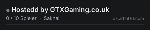 Hostedd by GTXGaming.co.uk in der DayZ-Serverliste von AR16