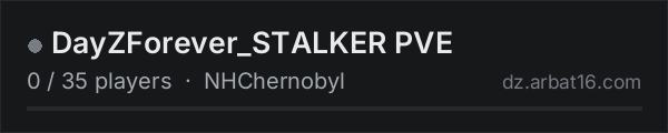 DayZForever_STALKER PVE on the AR16 DayZ server list