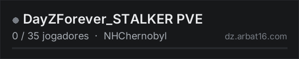 DayZForever_STALKER PVE na lista de servidores de DayZ da AR16