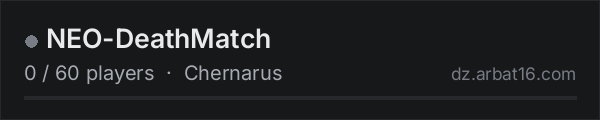 NEO-DeathMatch on the AR16 DayZ server list