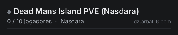 Dead Mans Island PVE (Nasdara) na lista de servidores de DayZ da AR16