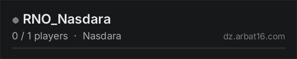 RNO_Nasdara on the AR16 DayZ server list