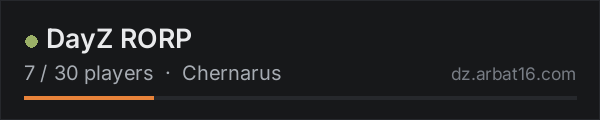 DayZ RORP on the AR16 DayZ server list