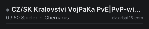 CZ/SK Kralovstvi VojPaKa PvE|PvP-wipe 1.5. in der DayZ-Serverliste von AR16